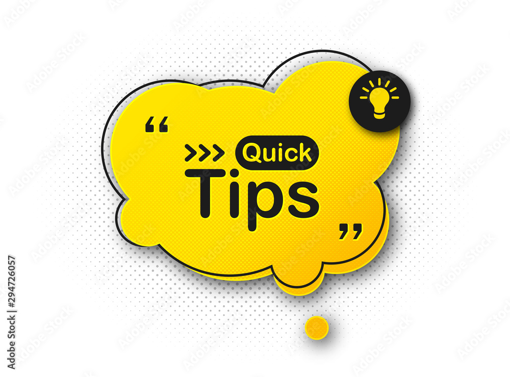 Useful quick tip. Trick suggesting advice and help Useful quick tip. Trick suggesting advice and help