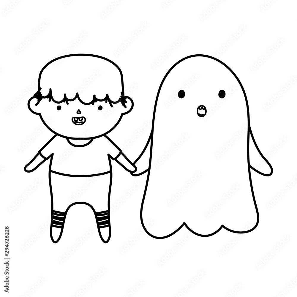monster and ghost costume kids trick or treat happy halloweenline design monster and ghost costume kids trick or treat happy halloweenline design