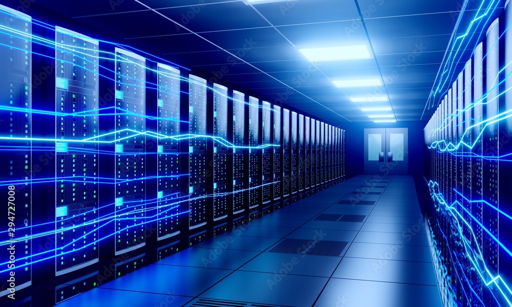 3D server room/ data center - storage, hosting, fast Internet concept 3D server room/ data center - storage, hosting, fast Internet concept
