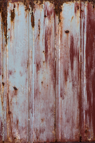 Texture of an old sheet metal door