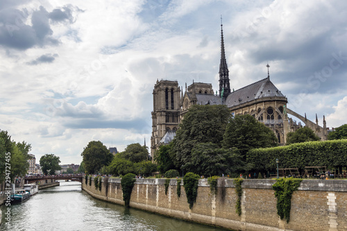 The Notre-Dame de Paris Cathedral and The Seine