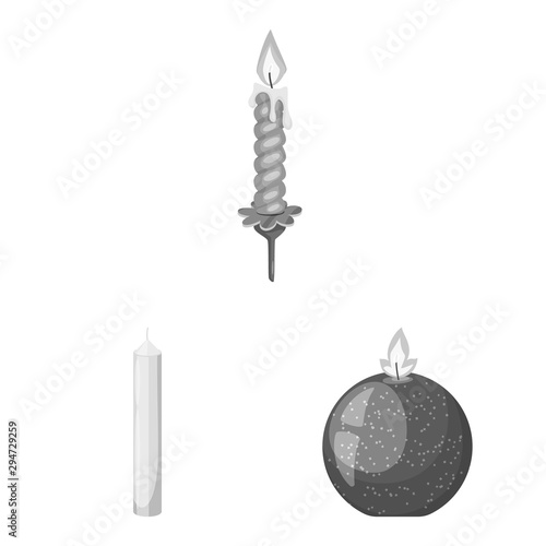 Vector illustration of paraffin and fire logo. Set of paraffin and decoration stock vector illustration.