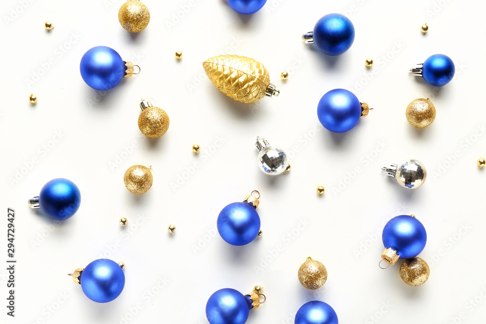 Beautiful Christmas composition on white background Beautiful Christmas composition on white background