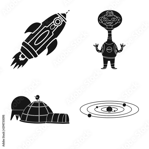 Vector design of colonization and sky symbol. Set of colonization and galaxy stock symbol for web.
