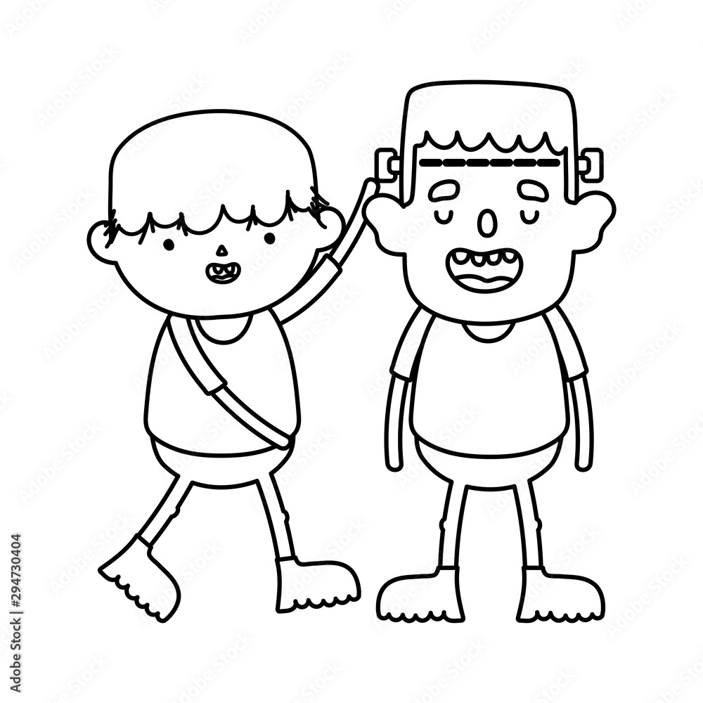 monster and frankenstein costume kids trick or treat happy halloweenline design monster and frankenstein costume kids trick or treat happy halloweenline design