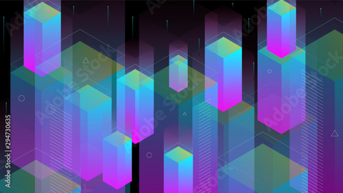 Modern abstract background with isometric element lines and beams. The background can be used for landing page websites and banners and posters.