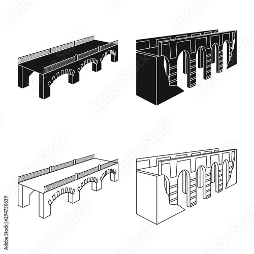Isolated object of connection and design logo. Collection of connection and side stock vector illustration.