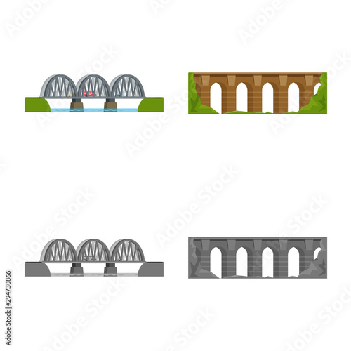 Isolated object of connection and design logo. Set of connection and side vector icon for stock.
