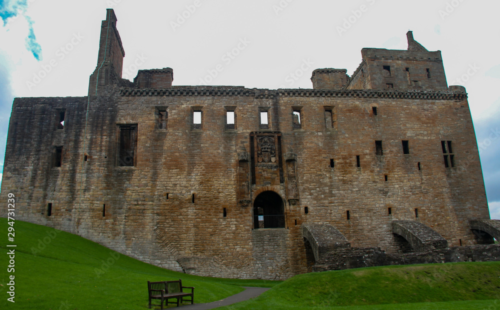 Exterior of Linlithgow Palace in Scotland