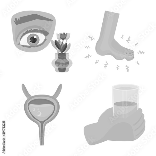 Vector illustration of health and diet symbol. Set of health and disease stock vector illustration.
