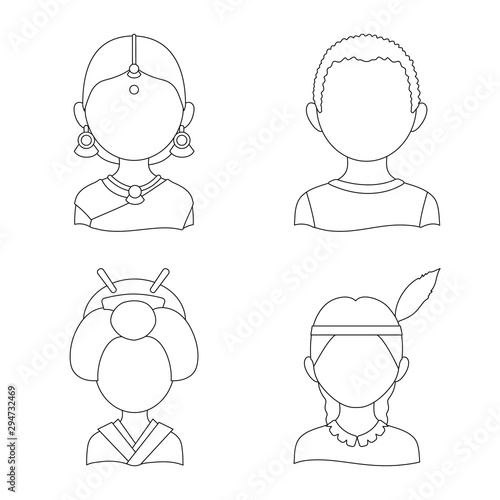 Isolated object of imitator and resident icon. Collection of imitator and culture stock symbol for web.
