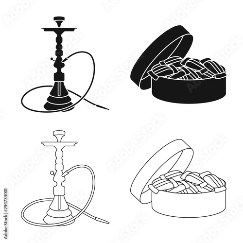 Vector design of refuse and stop logo. Collection of refuse and habit vector icon for stock.