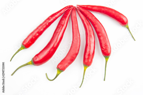 red hot pepper on a white background. spices and vegetative food