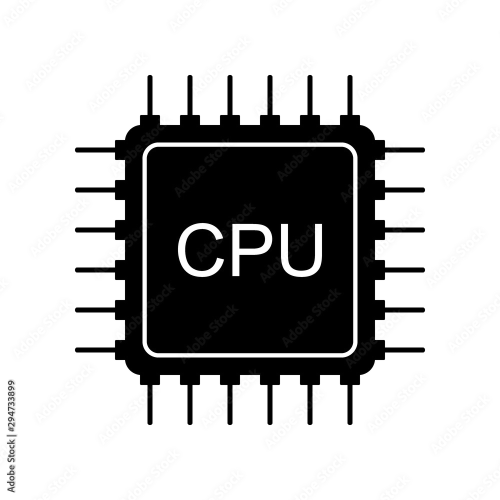 Processor icon on white. Processor icon on white.