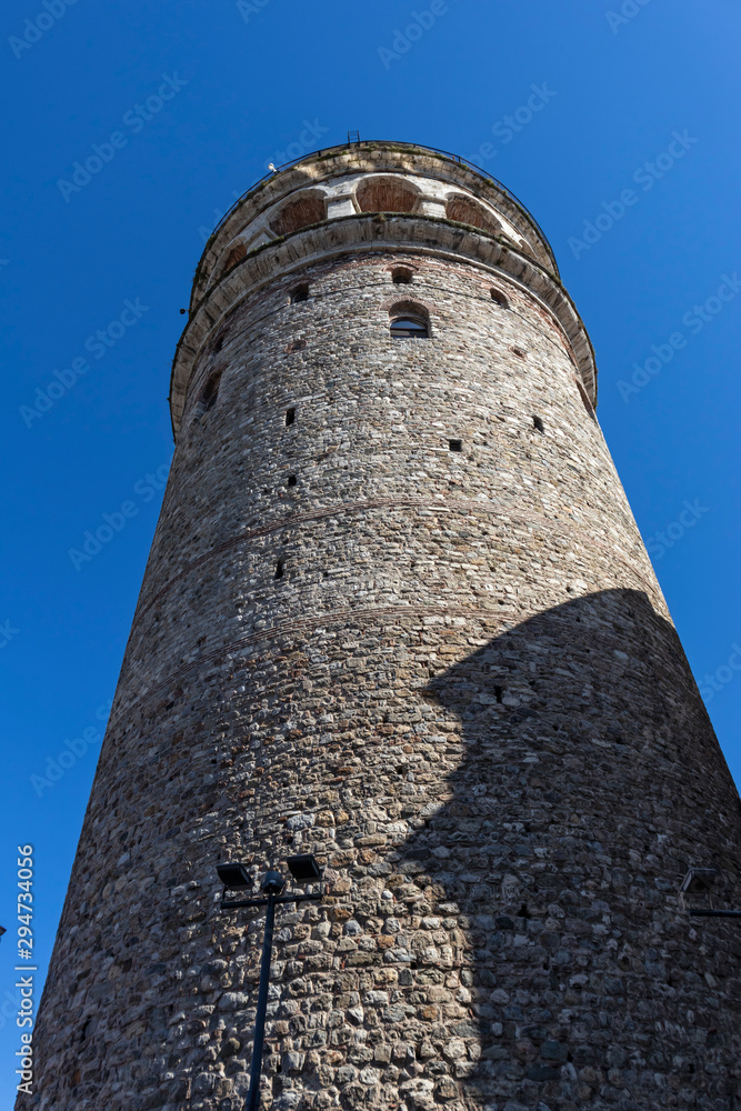 Galata Tower in city of Istanbul, Turkey
