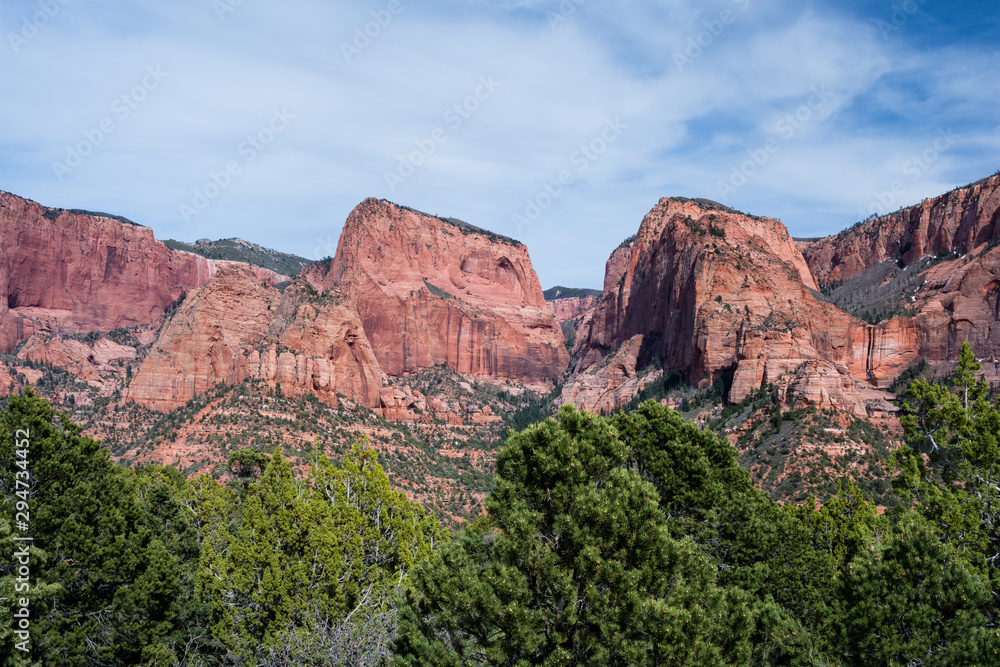 Red rock scenery at Kolob Canyons in Zion National Park, Utah, USA