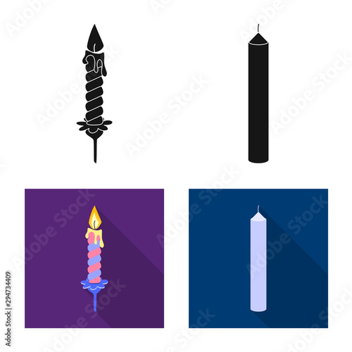 Isolated object of relaxation and flame symbol. Collection of relaxation and wax vector icon for stock.