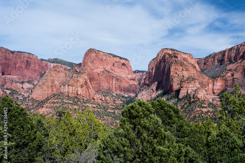 Red rock scenery at Kolob Canyons in Zion National Park  Utah  USA