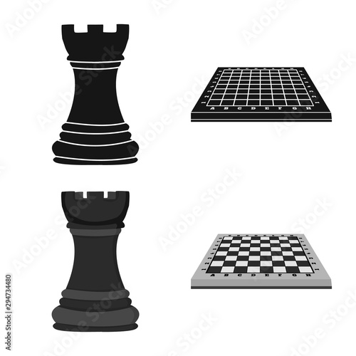 Vector design of checkmate and thin icon. Set of checkmate and target stock vector illustration.