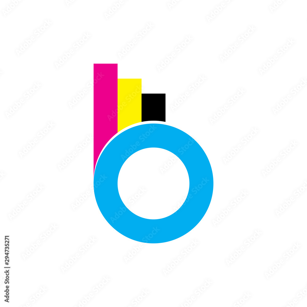 b letter with CMYK color tone logo design vector b letter with CMYK color tone logo design vector