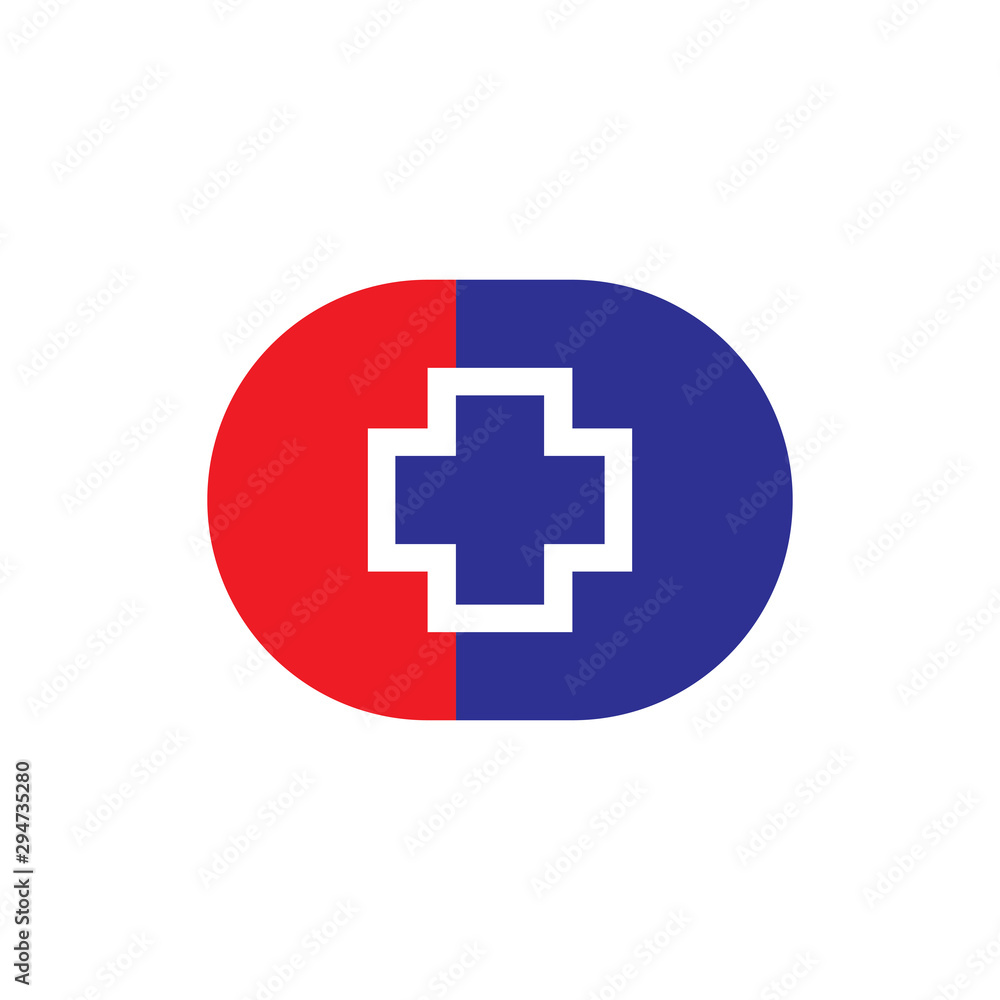 Capsule with Plus logo design vector Capsule with Plus logo design vector