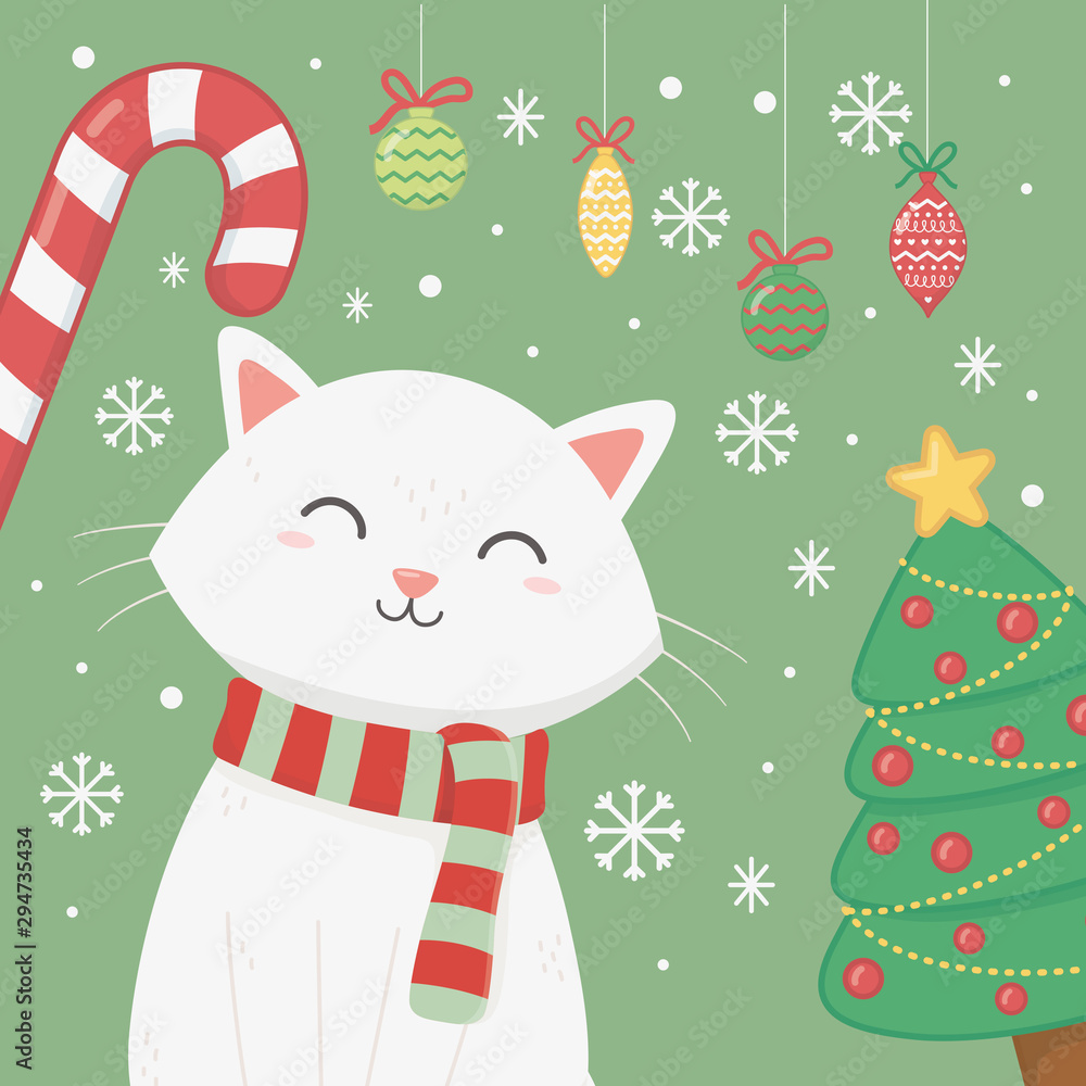 White cat store christmas
