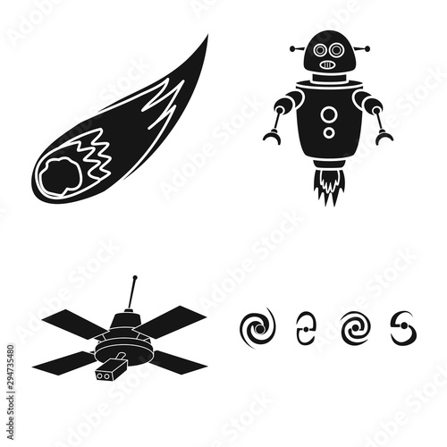 Vector design of colonization and sky sign. Set of colonization and galaxy vector icon for stock.
