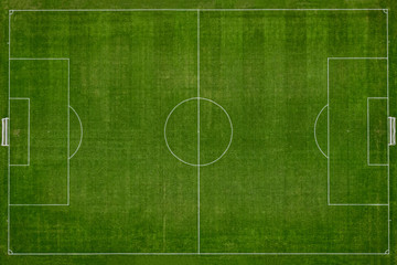 Top view of football field.