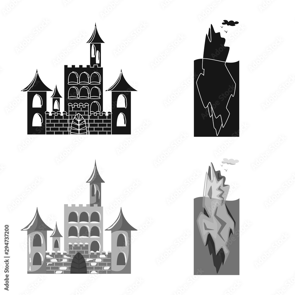 Isolated object of texture and frozen icon. Collection of texture and transparent stock vector illustration.