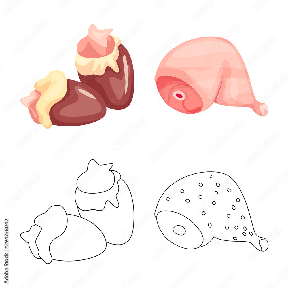 Isolated object of product and poultry sign. Set of product and agriculture stock vector illustration. Isolated object of product and poultry sign. Set of product and agriculture stock vector illustration.