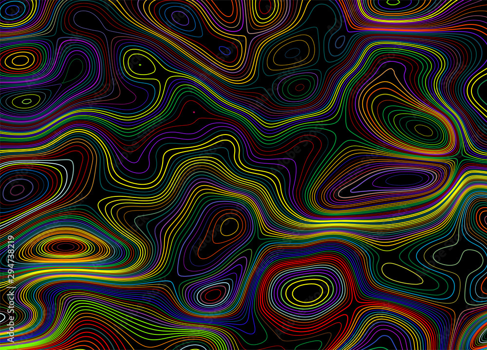Modern poster with 80 s wave pattern. Abstract music pulse background. Trendy modern style. Rainbow color. Trendy gradient line style vector illustration. Modern poster with 80 s wave pattern. Abstract music pulse background. Trendy modern style. Rainbow color. Trendy gradient line style vector illustration.