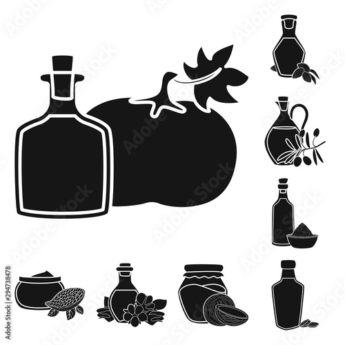 Vector illustration of oil and agriculture icon. Set of oil and glass vector icon for stock.