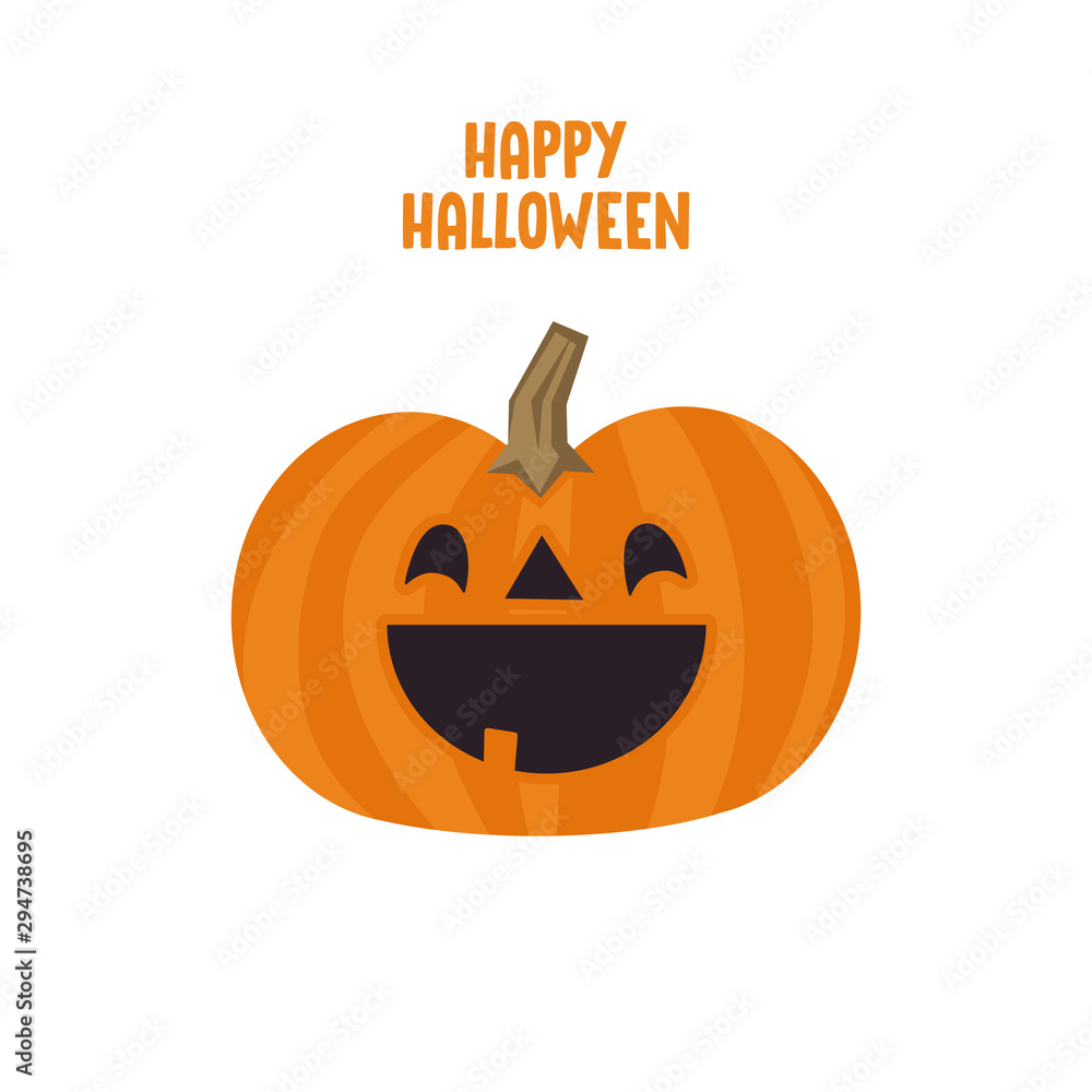 Cute pumpkin illustration. Halloween funny character. Flat vector. Cute pumpkin illustration. Halloween funny character. Flat vector.