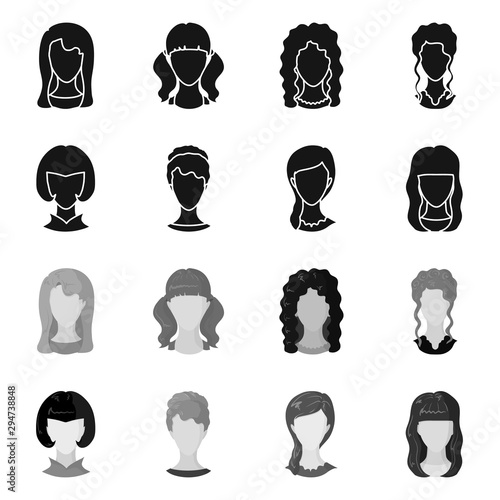 Isolated object of professional and photo logo. Set of professional and profile stock vector illustration.