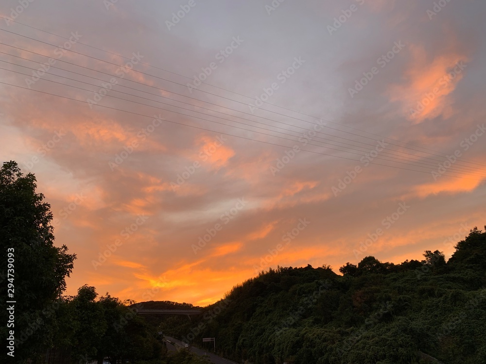 Fototapeta premium sunset in the mountains