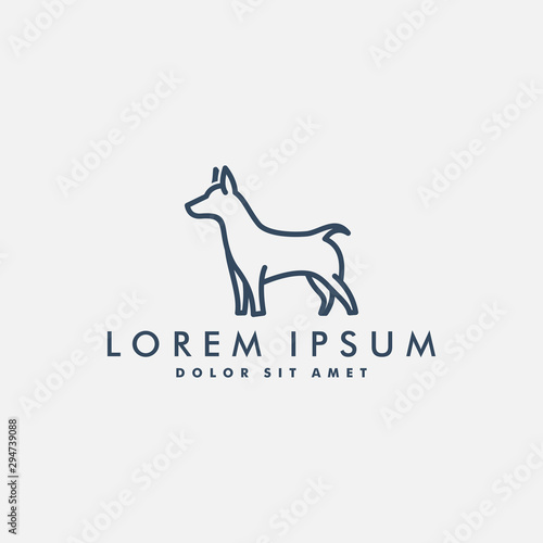 Dog pet house logo design template icon vector illustration