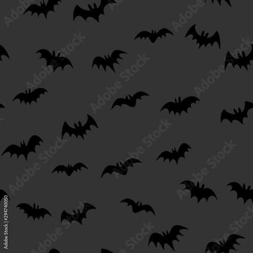 Halloween bats seamless pattern. Texture background of bat vector illustrations. © Matias