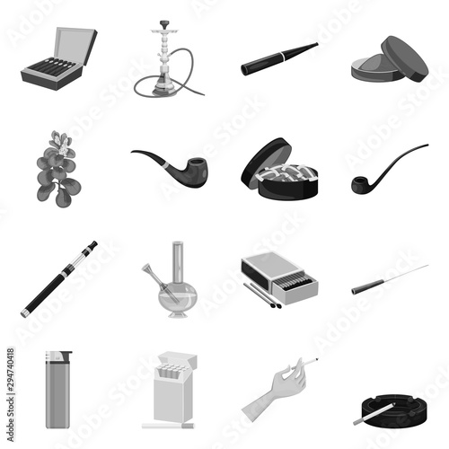 Isolated object of health and nicotine logo. Collection of health and statistics stock vector illustration.