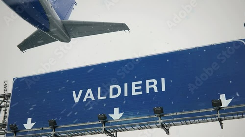 Airplane Takeoff Valdieri in Christmas photo