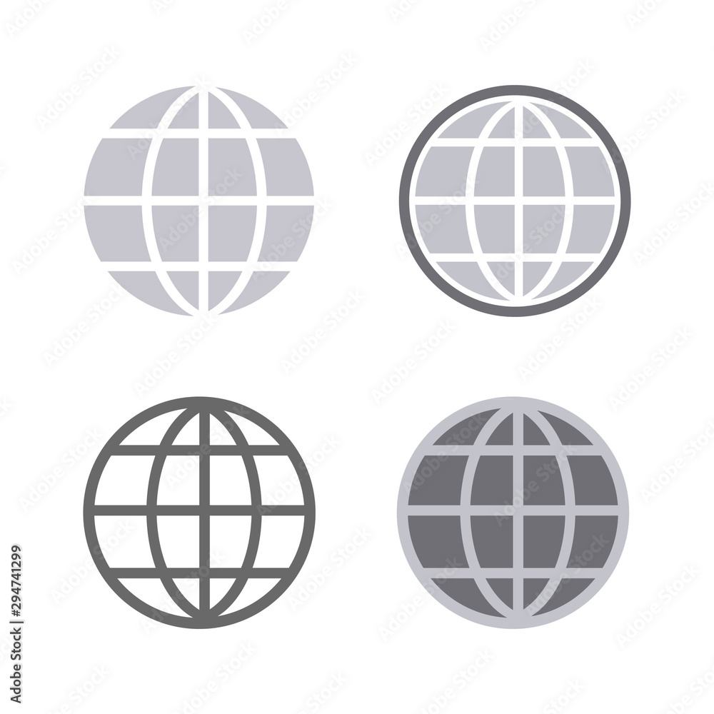 Globe earth icons set Globe earth icons set
