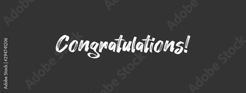 Congratulations handwritten text, vector congrats typographic sign.