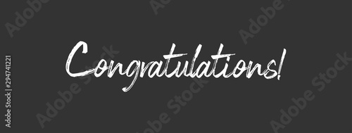 Congratulations handwritten text, vector congrats typographic sign.