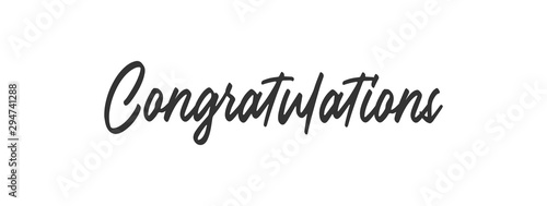 Congratulations handwritten text, vector congrats typographic sign.