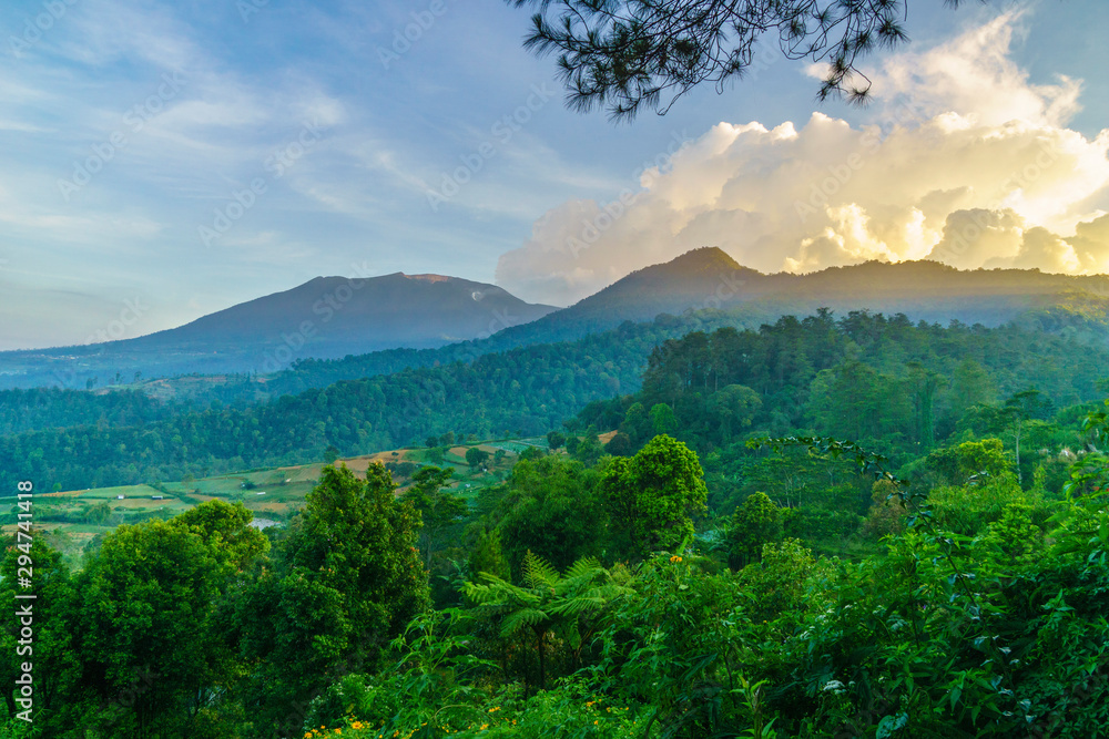 The view to Gede-Pangrango national park in Bogor , Indonesia