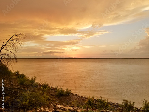 sunset on the lake