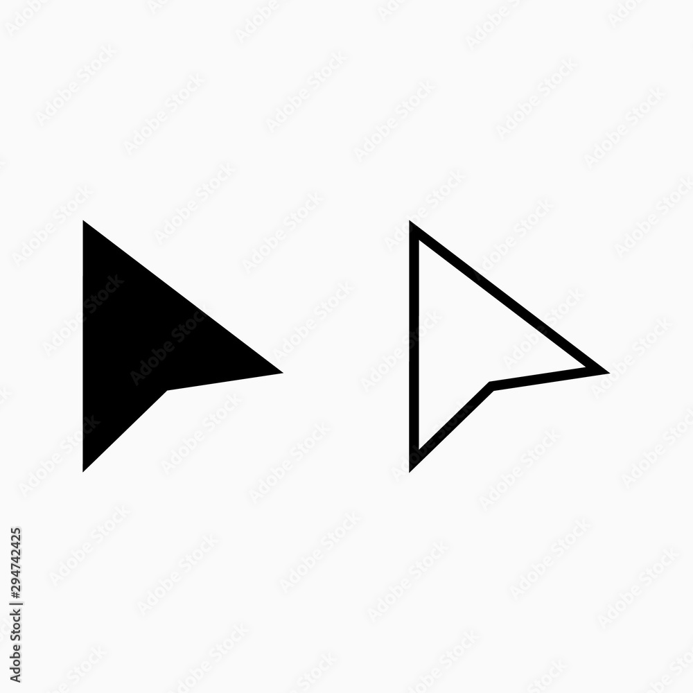Set of Pointers icon isolated on white Set of Pointers icon isolated on white