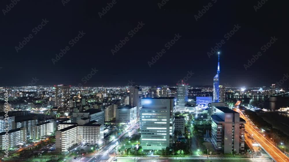 都市風景 福岡市 タイムラプス 夕暮れ 都市風景 福岡市 タイムラプス 夕暮れ