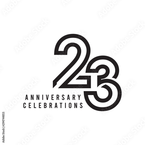 23 Years Anniversary Celebration Vector Template Design Illustration