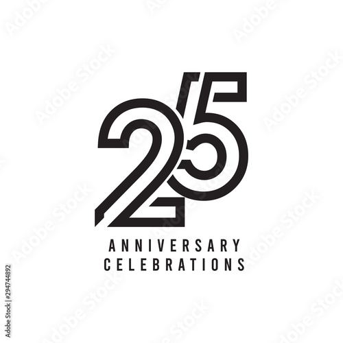 25 Years Anniversary Celebration Vector Template Design Illustration