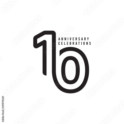 10 Years Anniversary Celebrations Vector Template Design Illustration